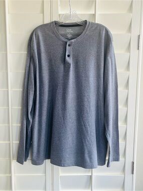 croft & barrow Men's Long-Sleeve Henley Shirt - Heather Gray